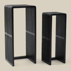 Zuilen set teak latjes zwart - Bodio Teak Slats