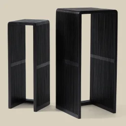 Zuilen set teak latjes zwart - Bodio Teak Slats