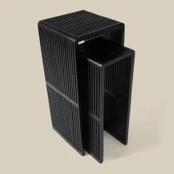 Zuilen set teak latjes zwart - Bodio Teak Slats