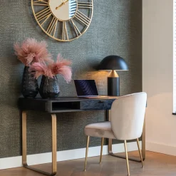 Zwart bureau met visgraat - Richmond Interiors Blackbone Brass