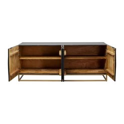 Zwart dressoir met houtsnijwerk - Kare Design Madeira Dark