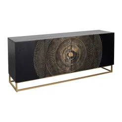 Zwart dressoir met houtsnijwerk - Kare Design Madeira Dark