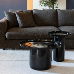 Zwarte design salontafel rond - Zuiver Shiny Bomb