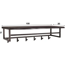 Zwarte kapstok boomstam plank - Santa Yucon