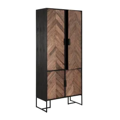 Zwarte kast met visgraat deuren - DTP Home Criss Cross