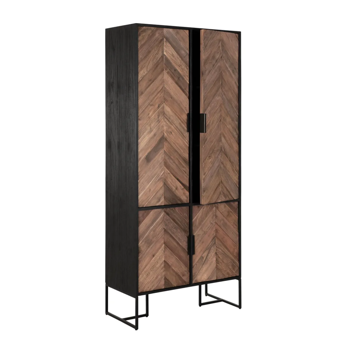 Zwarte kast met visgraat deuren - DTP Home Criss Cross