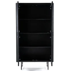 Zwarte retro kast met houten latjes - Eleonora Remi