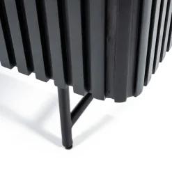 Zwarte retro kast met houten latjes - Eleonora Remi