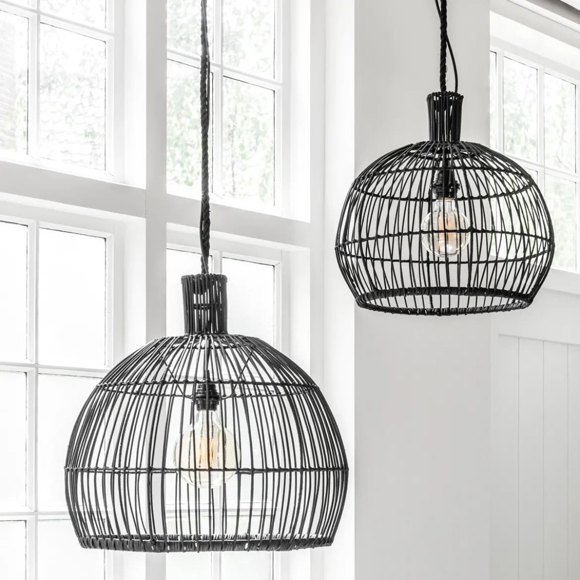 Zwarte rotan hanglamp - Must Living Las Salinas