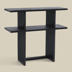 Zwarte sidetable teak latjes - Bodio Teak Slats