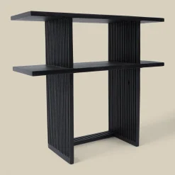 Zwarte sidetable teak latjes - Bodio Teak Slats
