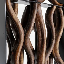 Zwarte vloerlamp met hout - Kare Design Nature Wave