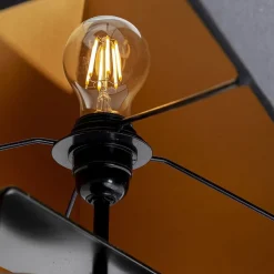 Zwarte vloerlamp met hout - Kare Design Nature Wave