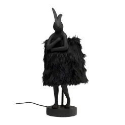 Zwart konijn tafellamp bont - Kare Design Rabbit Fur Black