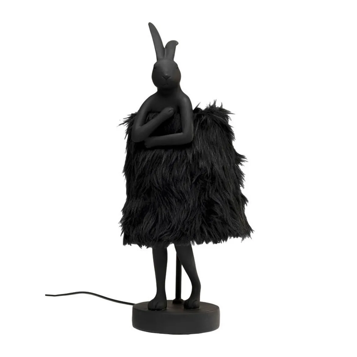 Zwart konijn tafellamp bont - Kare Design Rabbit Fur Black