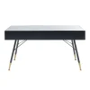 Zwart metalen bureau ribbelglas - Kare Design Gomera
