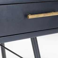 Zwart metalen bureau ribbelglas - Kare Design Gomera