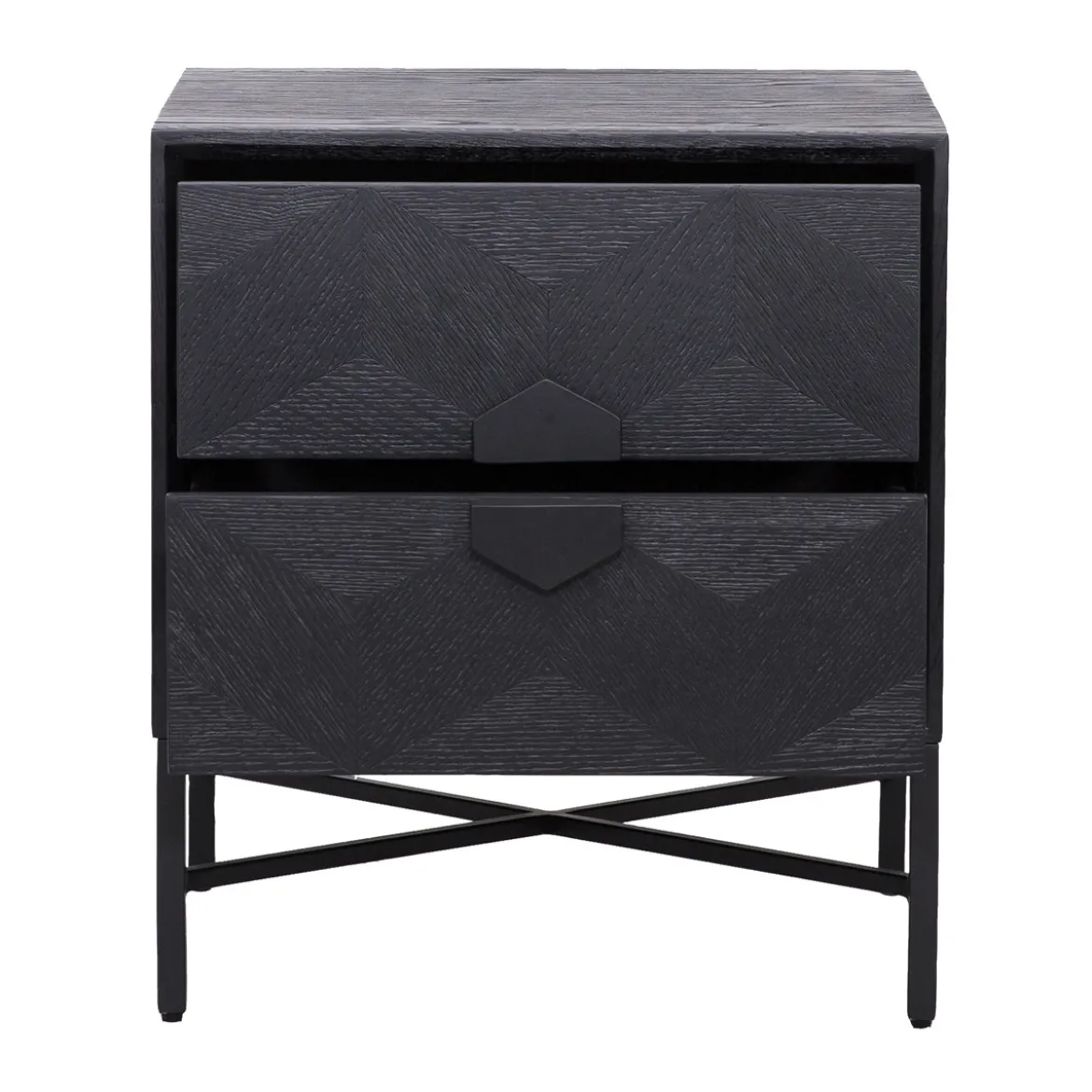 Zwart nachtkastje van hout - Richmond Interiors Blax