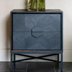 Zwart nachtkastje van hout - Richmond Interiors Blax