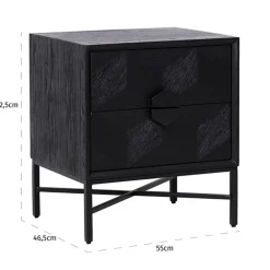 Zwart nachtkastje van hout - Richmond Interiors Blax