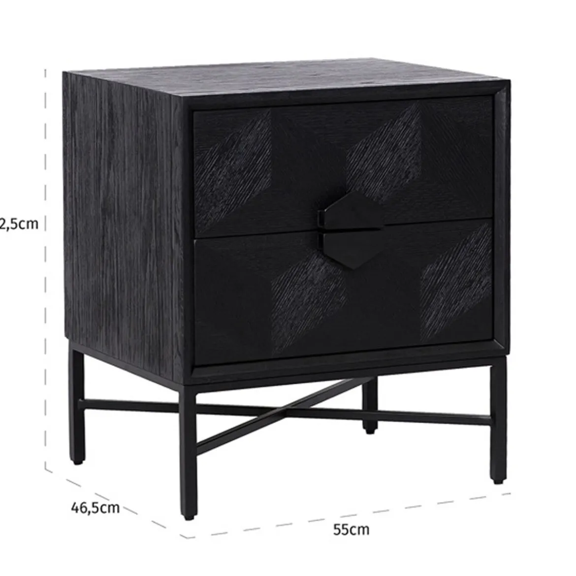 Zwart nachtkastje van hout - Richmond Interiors Blax