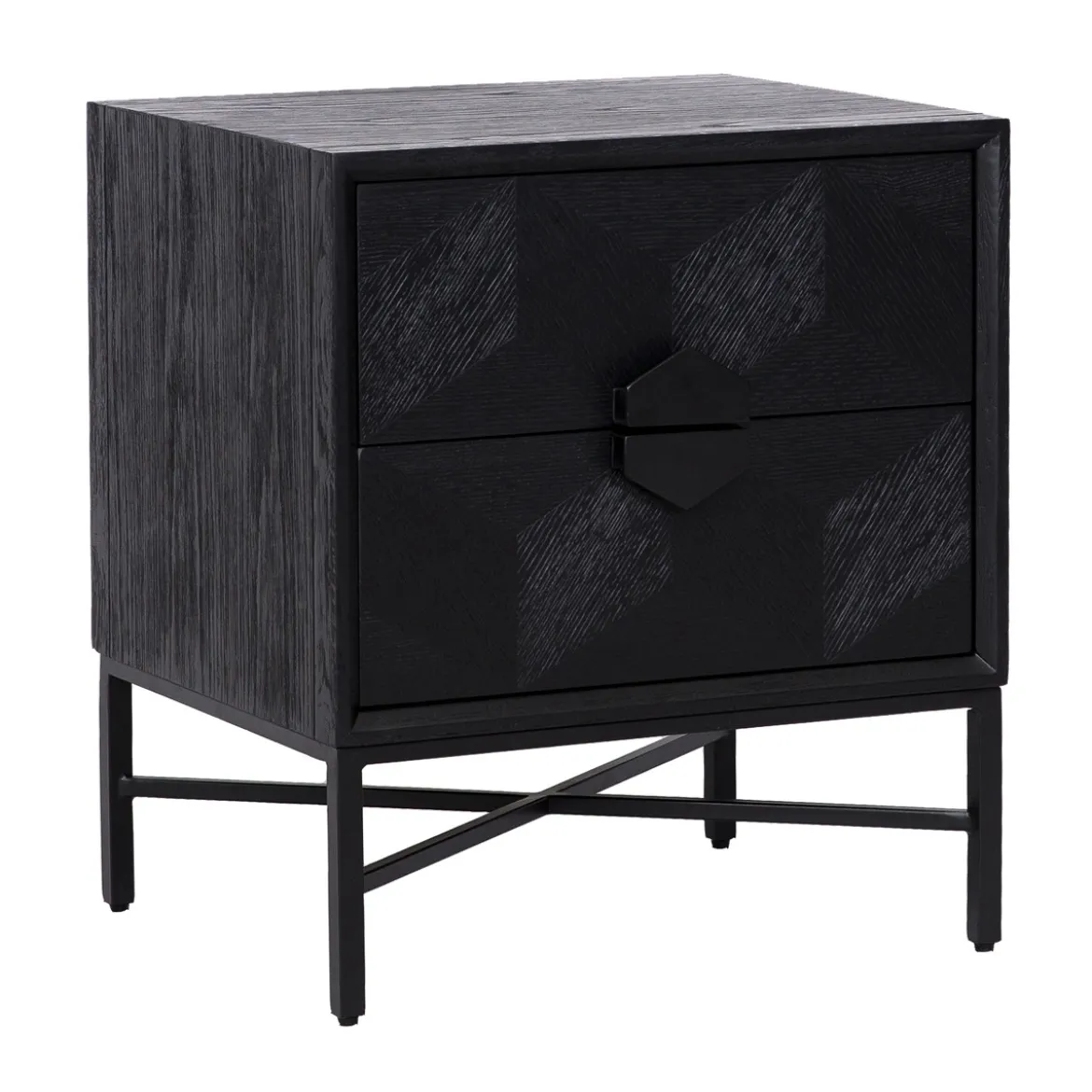 Zwart nachtkastje van hout - Richmond Interiors Blax