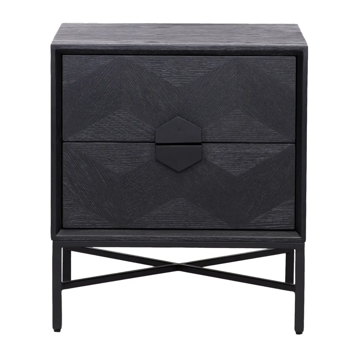 Zwart nachtkastje van hout - Richmond Interiors Blax