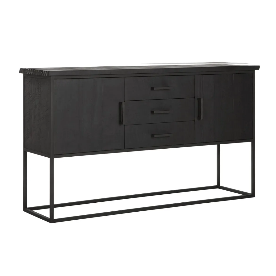 Zwart teak dressoir industrieel design - DTP Home Timeless Back Beam