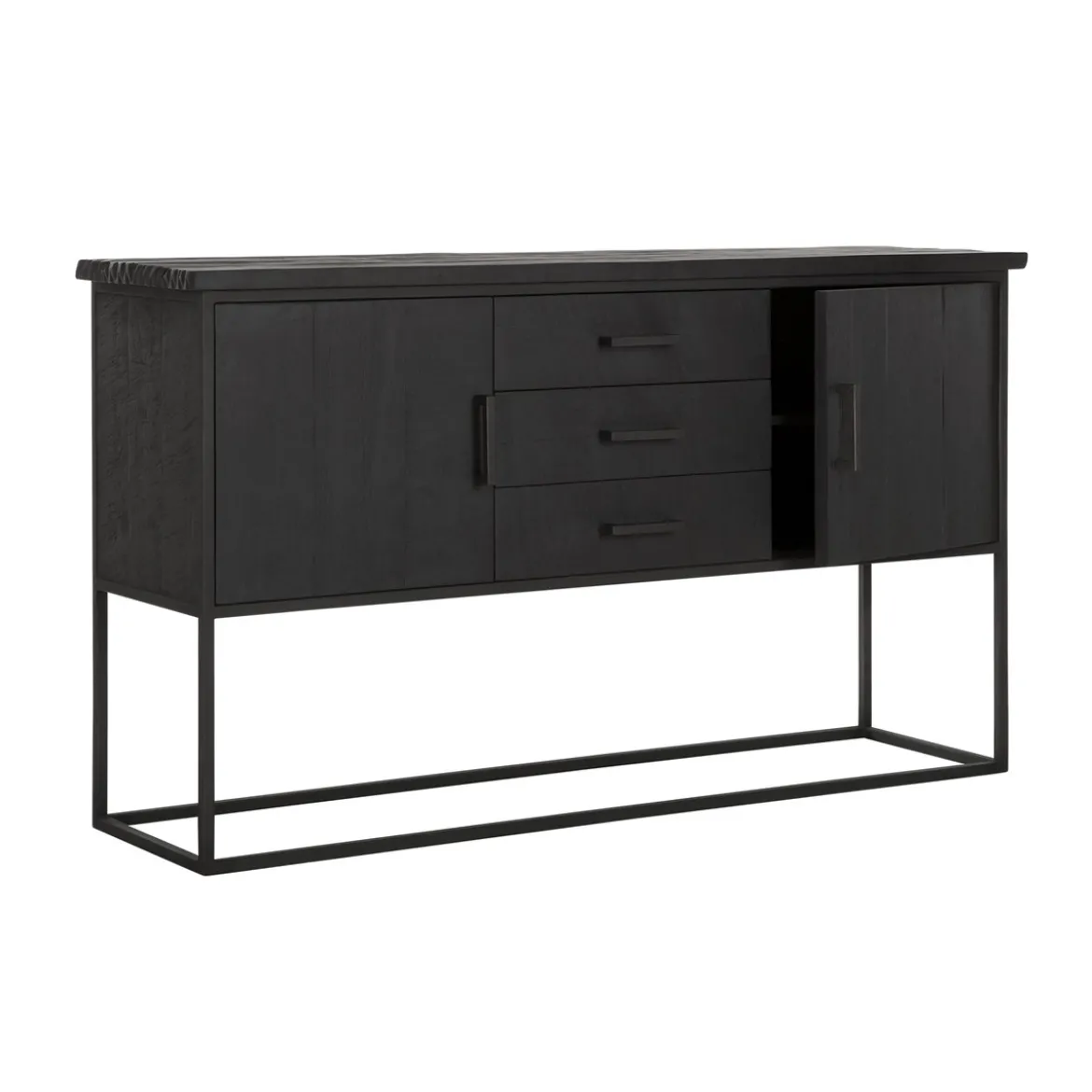Zwart teak dressoir industrieel design - DTP Home Timeless Back Beam