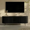 Zwart tv-meubel ovaal 150 cm - Bodio Sway
