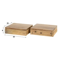 Zwevend nachtkastje acacia (set van 2) - Giani Layer (set van 2)