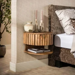 Zwevend nachtkastje hout met legplank - Giani Ridge