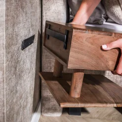 Zwevend nachtkastje met hangende plank - Giani Carve