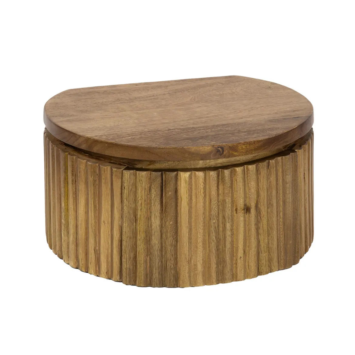 Zwevend nachtkastje rond hout - Giani Wave Rond XS