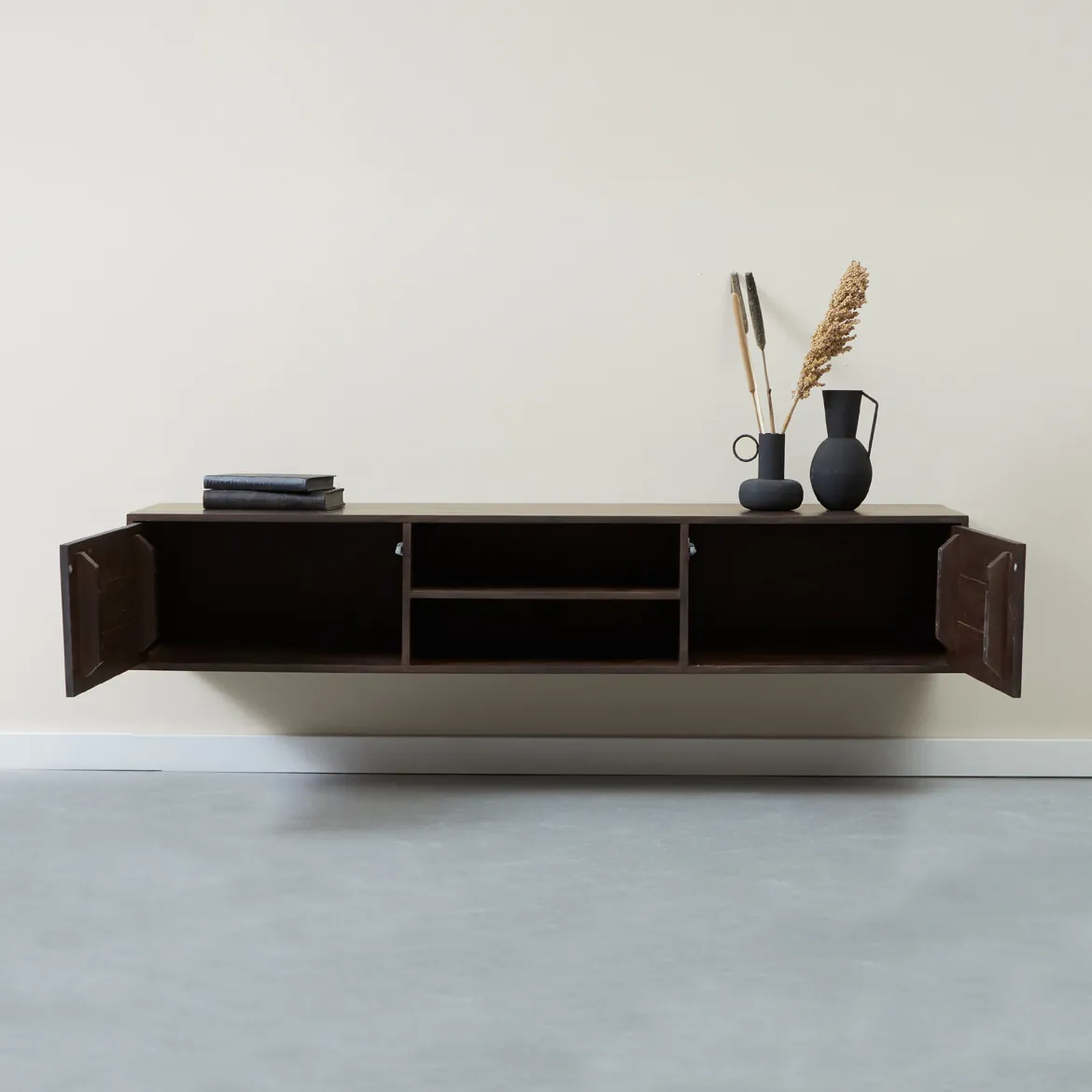 Zwevend tv-meubel walnoot bruin 160 cm - Bodio Lennon