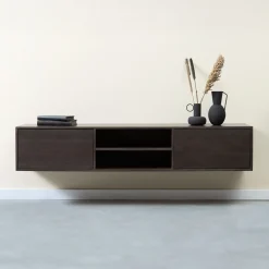 Zwevend tv-meubel walnoot bruin 160 cm - Bodio Lennon